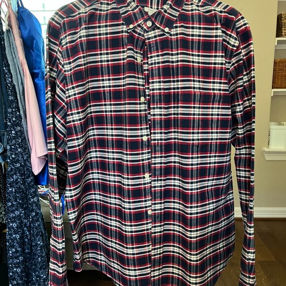 Fossil Men's Red White Blue Plaid XL Shirt Excellent condition - Picture 4 of 5